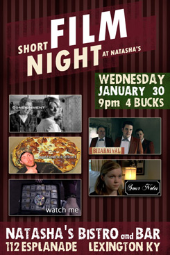 Short Film Night at Natasha's featuring Consignment movie by Justin Hannah